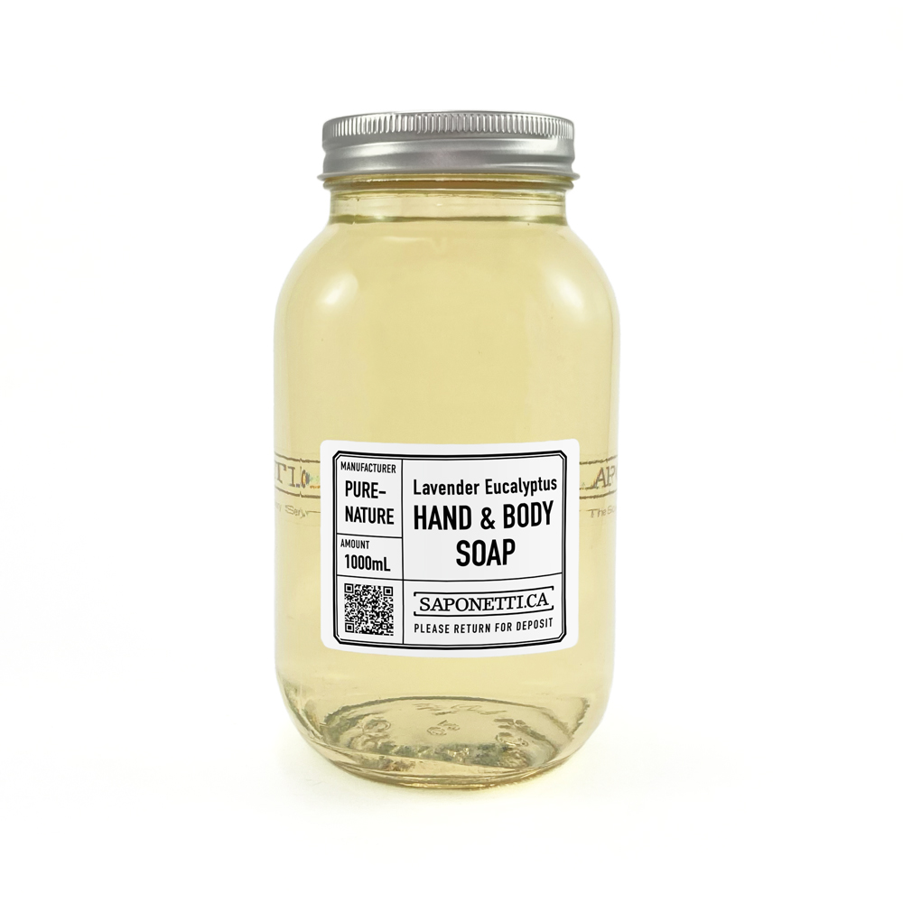 Purenat Lavender & Eucalyptus Hand & Body Soap 1L Refundable Jar