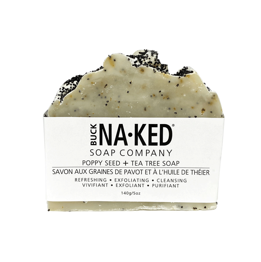 Buck Naked Soap Company Poppy Seed & Tea Tree Bar Soap