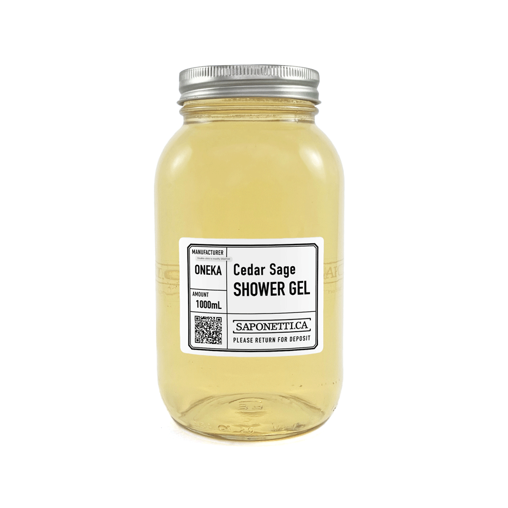 Oneka Cedar & Sage Shower Gel 1L Refundable Jar
