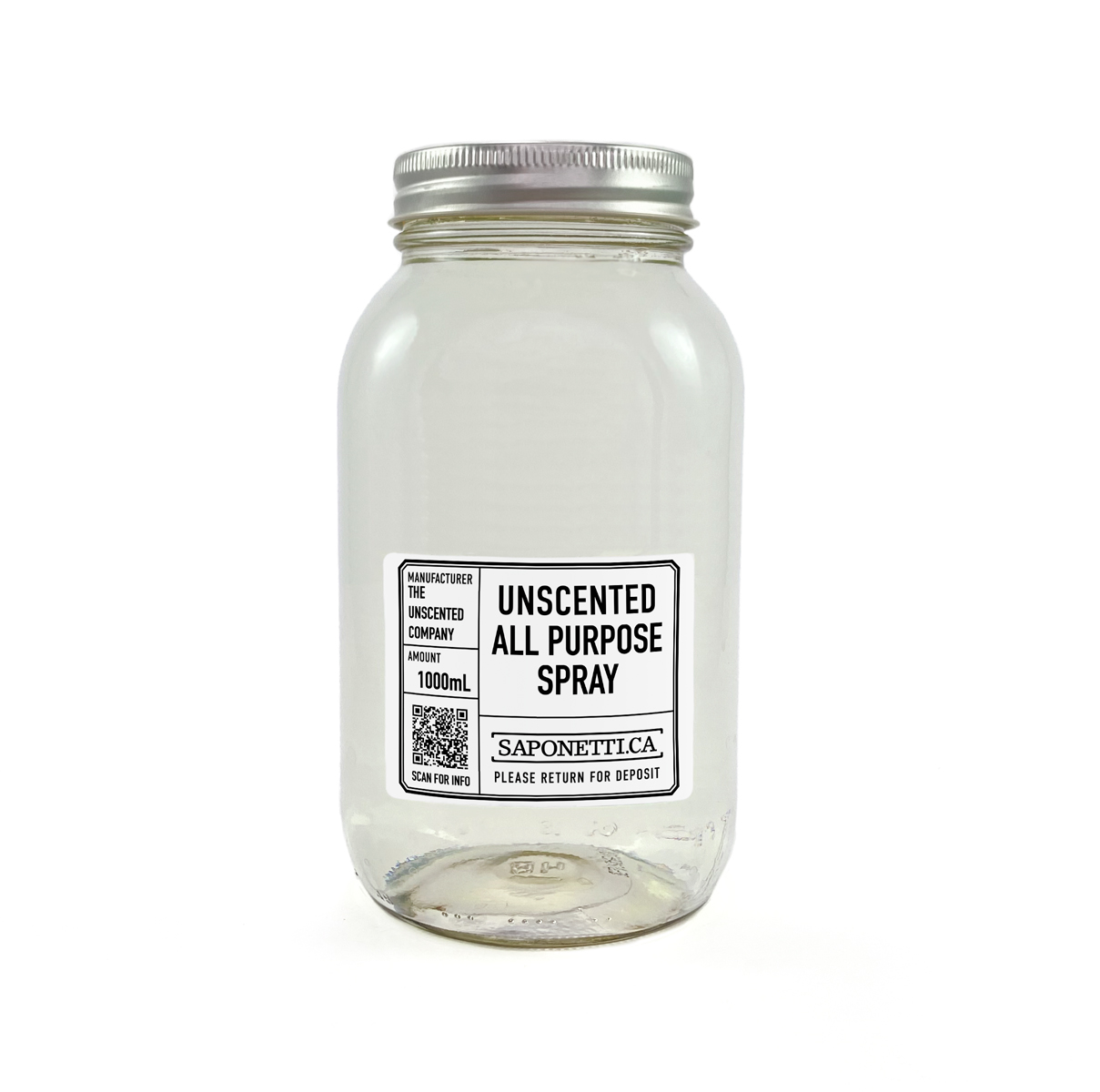 The Unscented Company All Purpose Spray 1L Refillable Jar