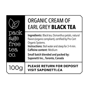 Organic Cream of Earl Grey Tea 100g Refundable Jar