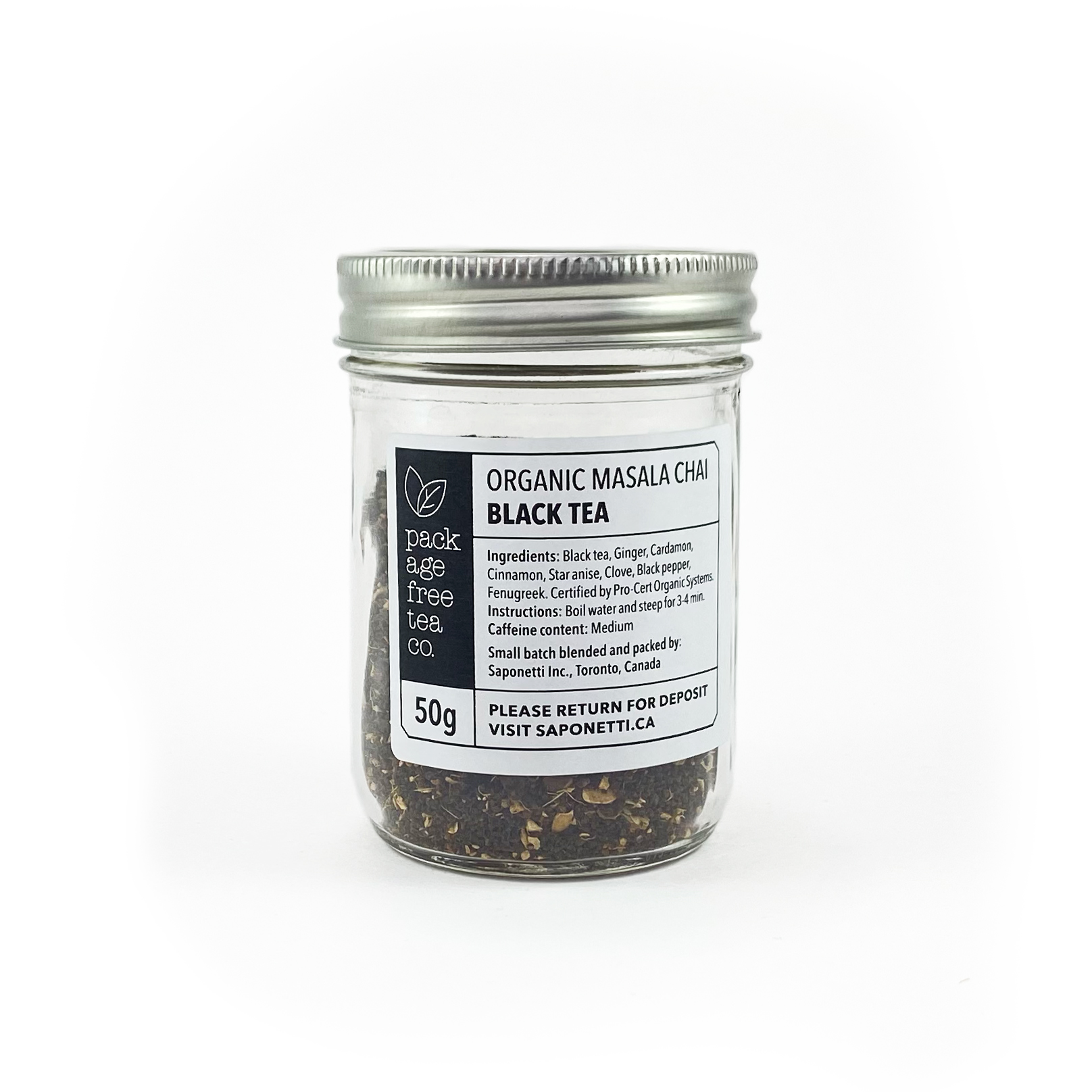 Organic Masala Chai Black Tea 50g Refundable Jar