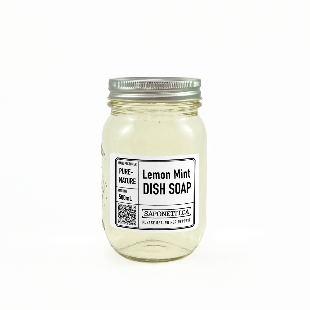 Lemon Mint Dish & Hand Soap 500ml Refillable Jar