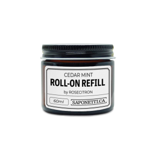 Rose Citron Cedar Mint Roll-on Deodorant 60g Refillable Jar