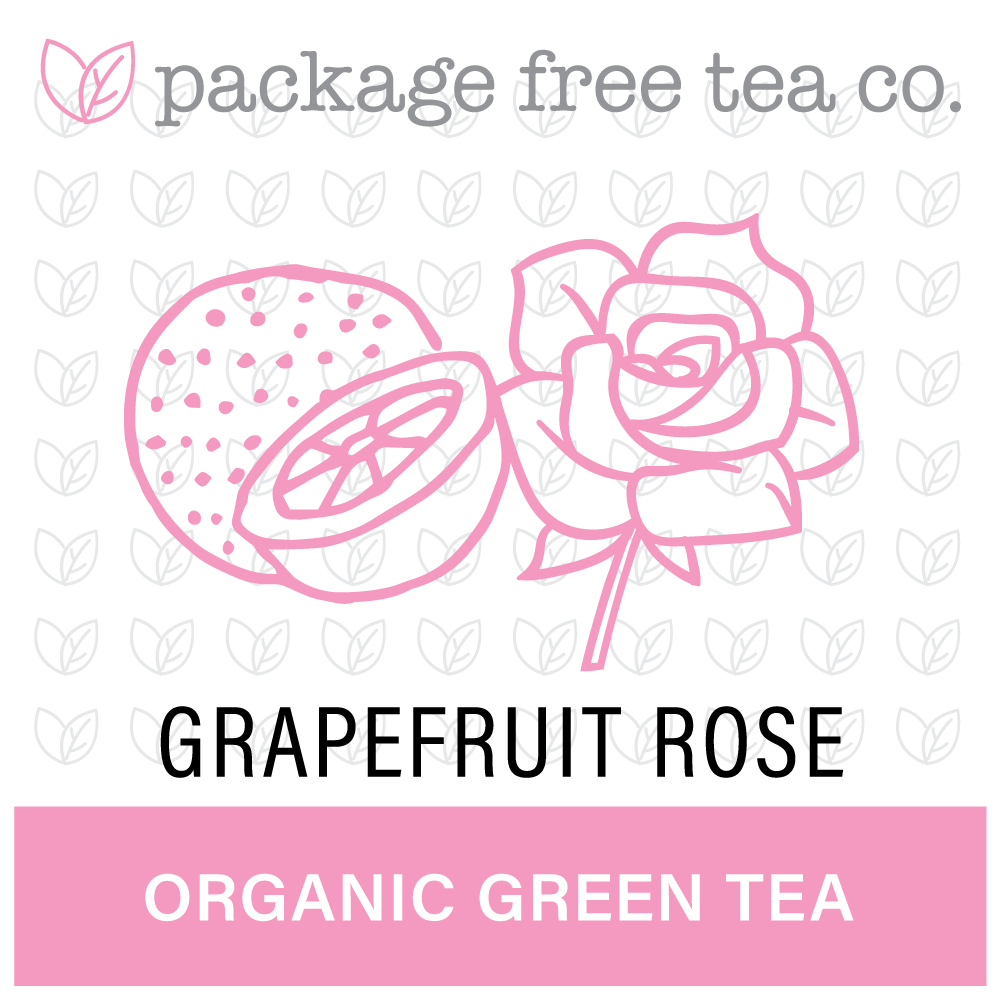 Organic Grapefruit Rose Green Tea 250g Refundable Jar