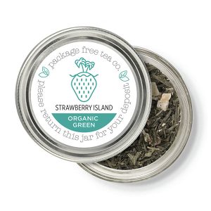 Organic Strawberry Island Green Tea 100g Refundable Jar