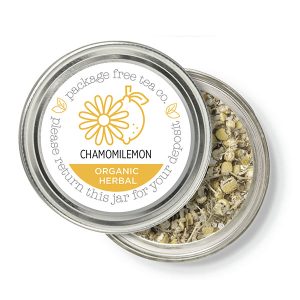 Organic Chamomile Lemon Herbal Tea 100g Refundable Jar