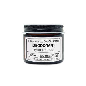 Rose Citron Lemongrass Roll-on Deodorant 60ml Refillable Jar