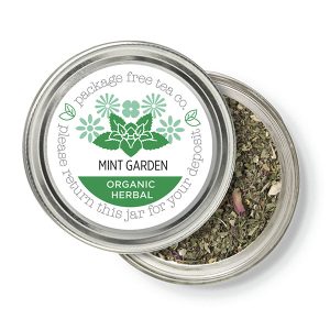 Organic Mint Garden Herbal Tea 100g Refundable Jar