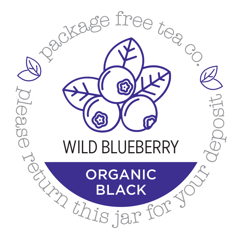 Organic Wild Blueberry Black Tea 250g Refundable Jar